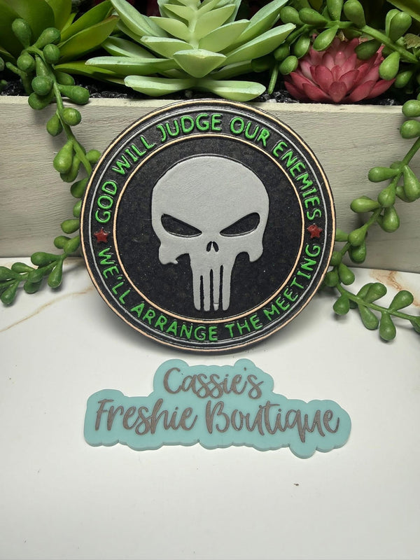 God Will Judge our Enemies Circle Freshie Mold