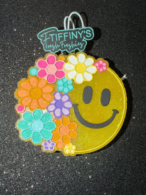 Flowers Smiley Face Freshie Silicone Mold