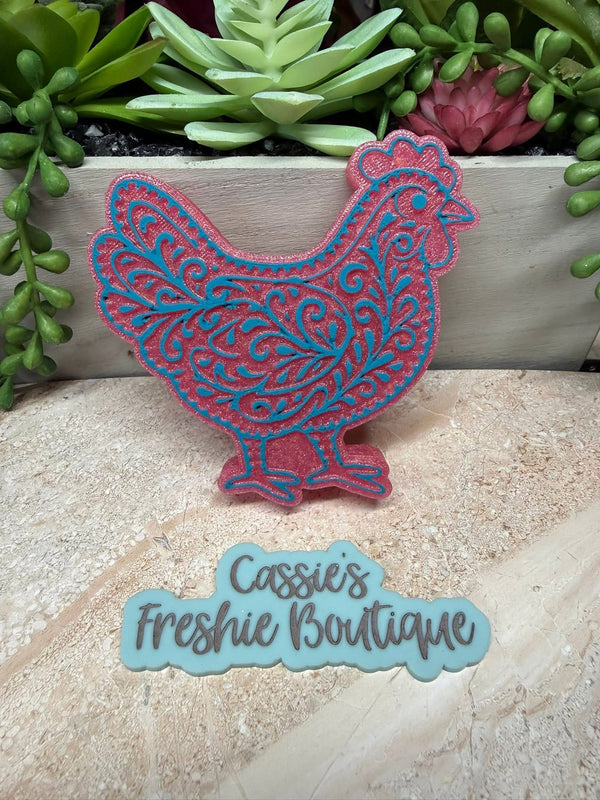 Leather Tooled Chicken Freshie Silicone Mold
