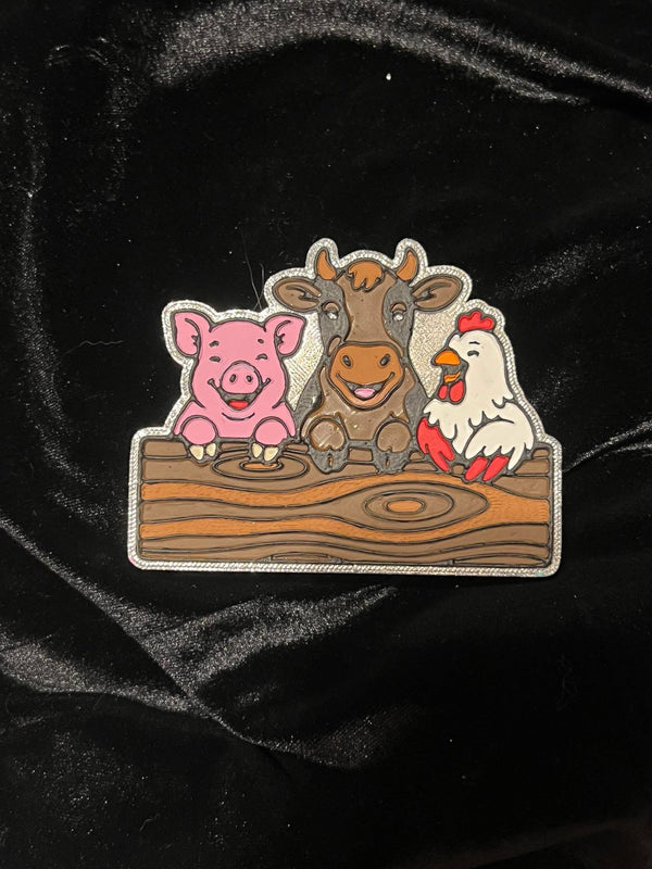Farm Animals on Fence Freshie Silicone Mold
