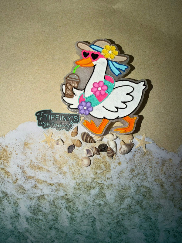 Beach Goose & Latte Cup Freshie Silicone Mold