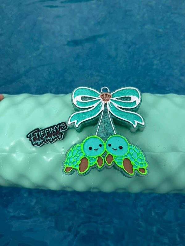 Cherry Sea Turtles with Bow Freshie Silicone Mold