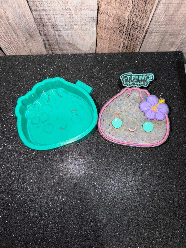 Dumpling with Hibiscus Flower Freshie Silicone Mold