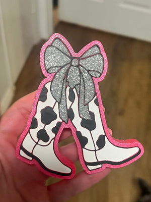 Boots with Ribbon Bow Freshie Silicone Mold