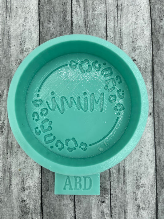 Mimi Round with Leopard Frame Freshie Silicone Mold