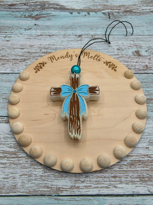 Wooden Cross with Bow Freshie Silicone Mold