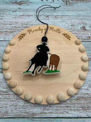 Cutting Horse with Calf Freshie Silicone Mold