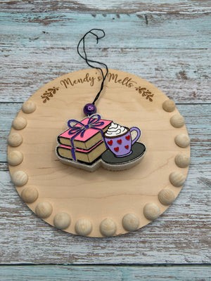 Books with Bow and Heart Cup on Saucer Freshie Silicone Mold