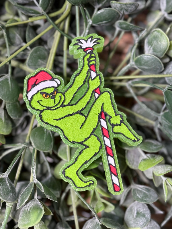 Grinch on a Pole Freshie Silicone Mold