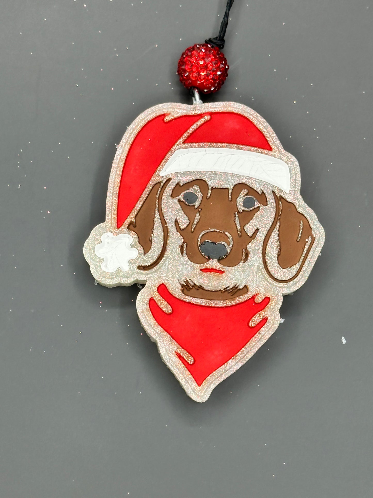 Dachschund in Santa Hat   Freshie Silicone Mold