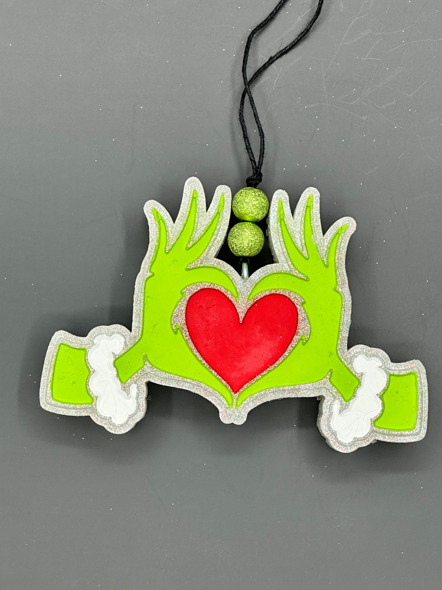 Grinch Hands Heart Freshie Silicone Mold