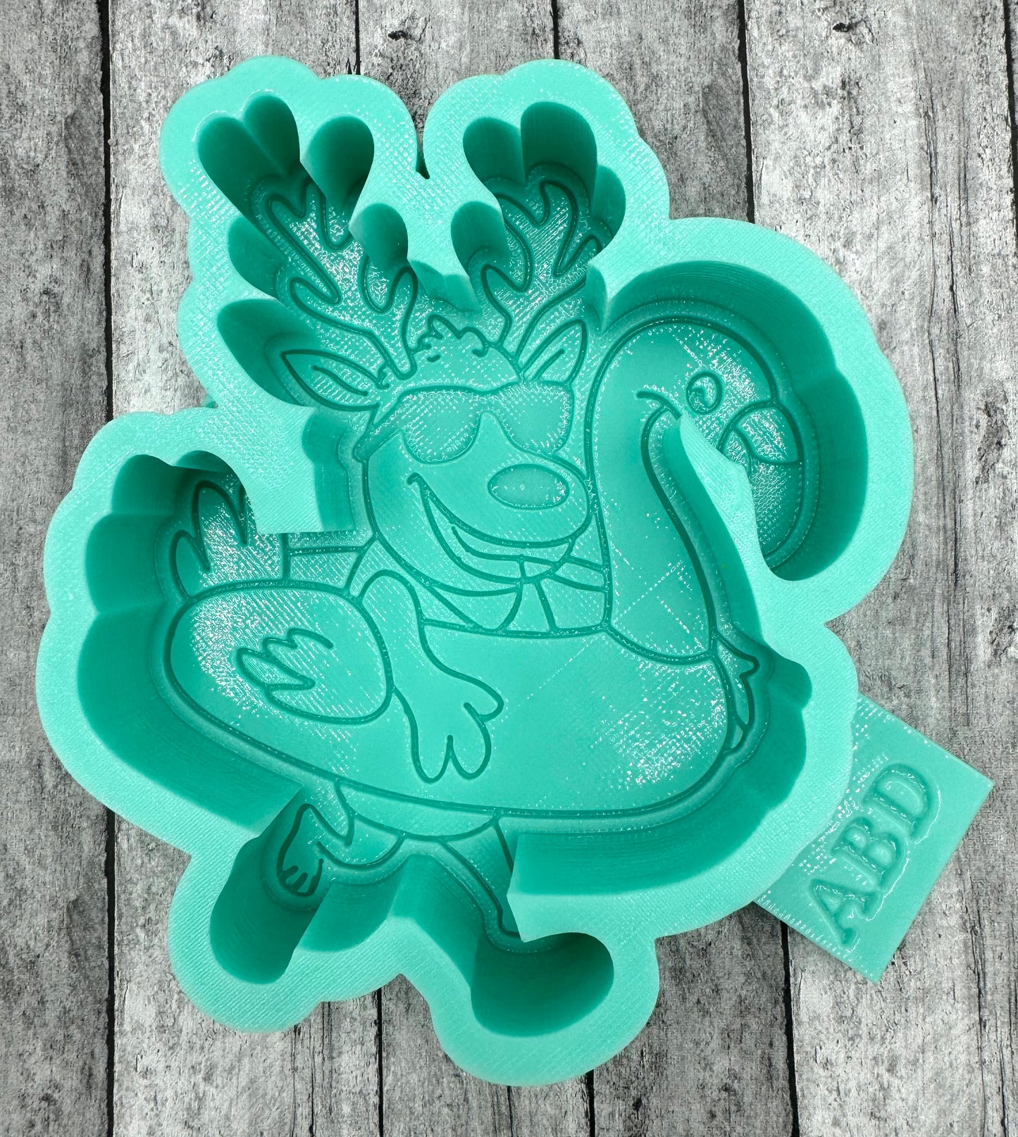 Reindeer on a Flamingo Float Freshie Silicone Mold