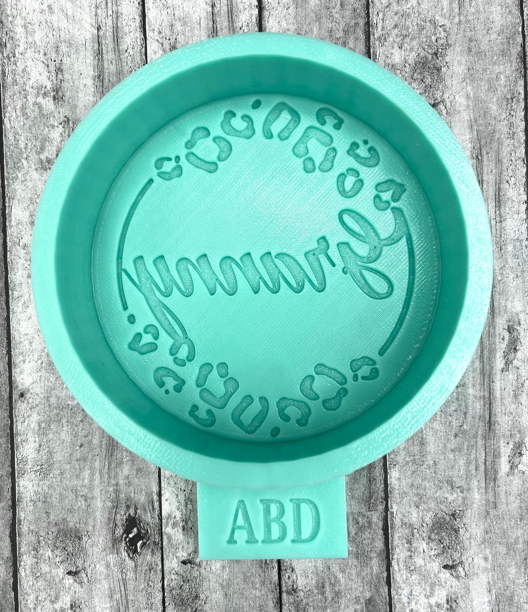 Granny Round with Leopard Frame Freshie Silicone Mold