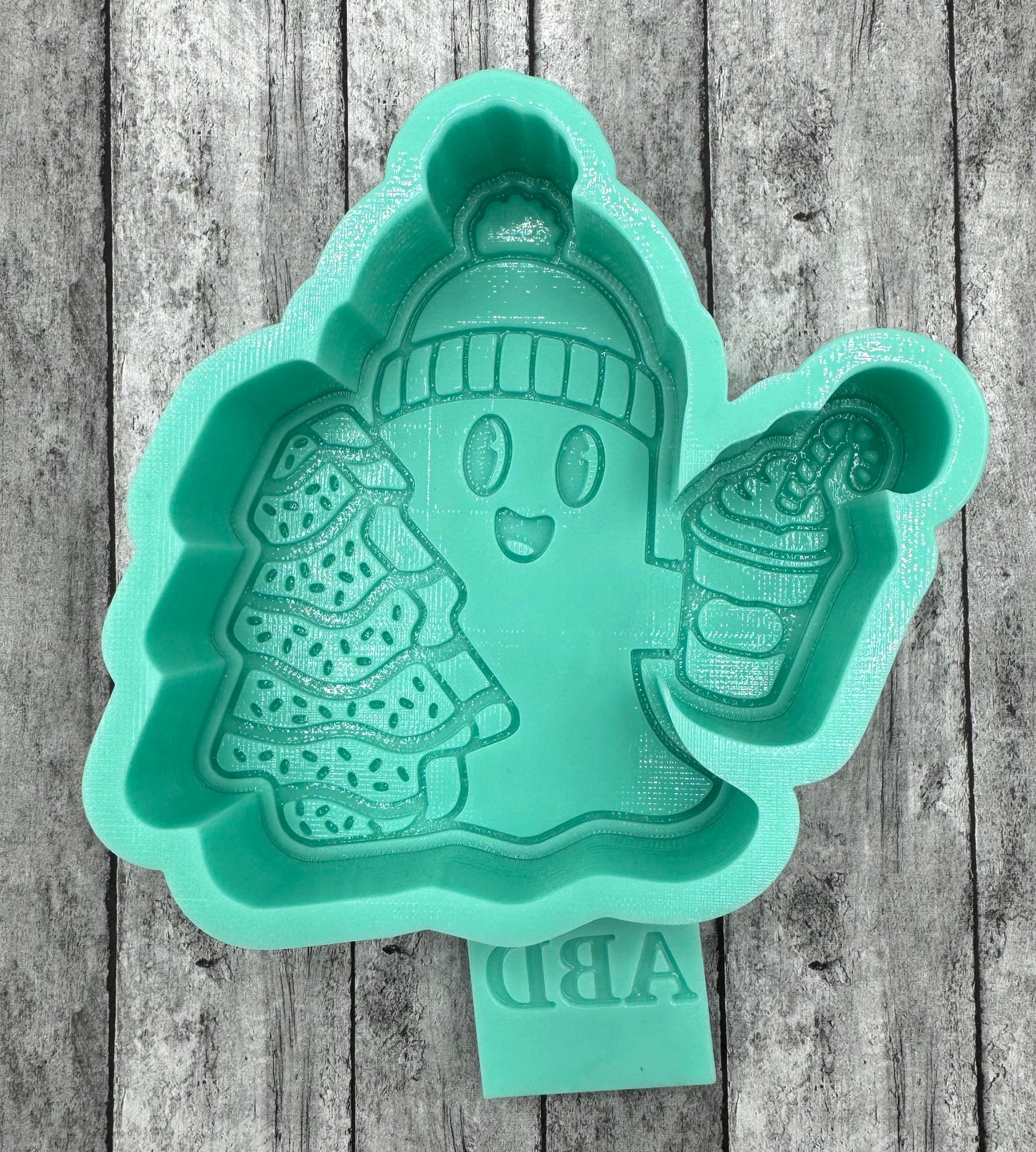 Ghost in Winter Hat with Snack Cake Freshie Silicone Mold