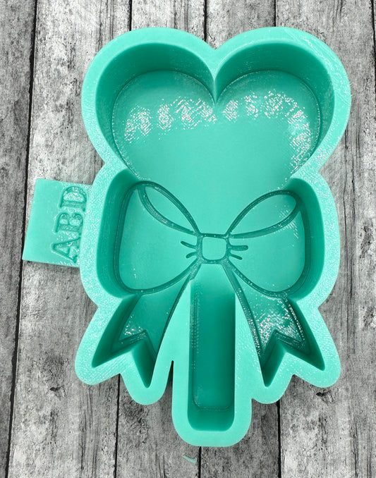 Heart Sucker with Bow Freshie Silicone Mold