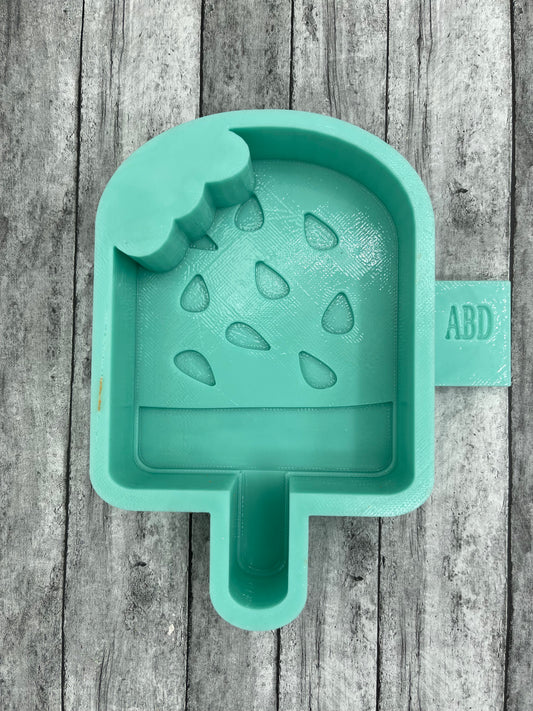 Watermelon Popsicle with a Bite out Freshie Silicone Mold