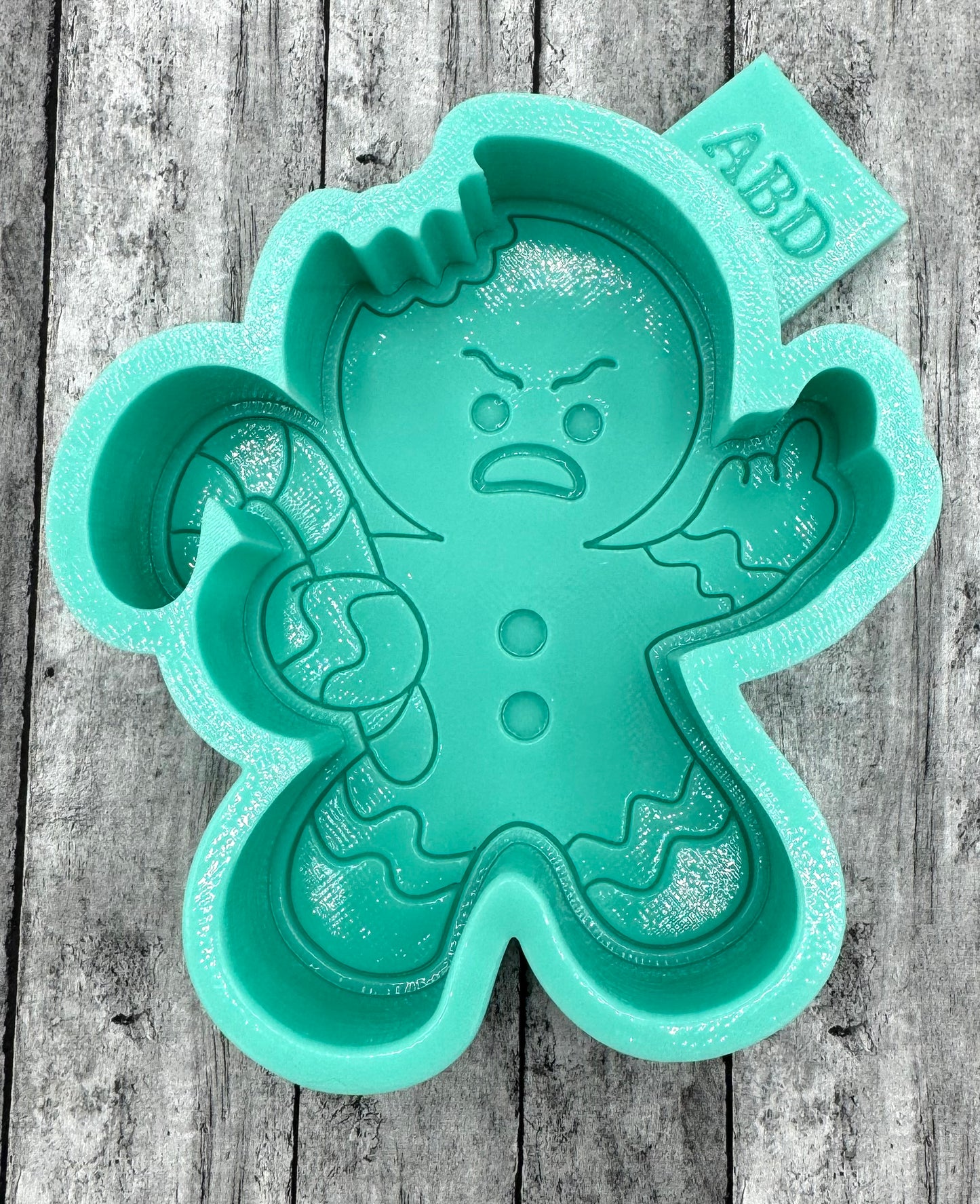 Mad Gingerbread Man Middle Finger Freshie Silicone Mold