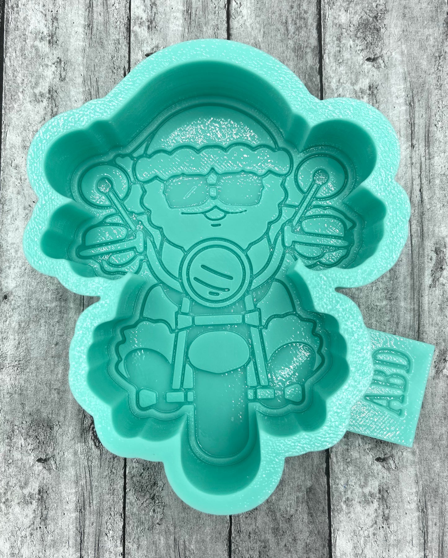 Santa on a Motorcycle Freshie Silicone Mold