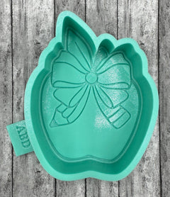 Apple with Pencil Bow Freshie Silicone Mold