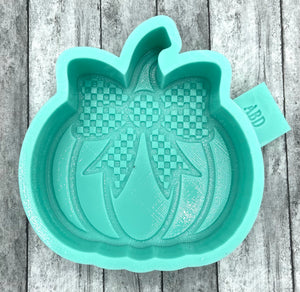 Pumpkin with Checkered Bow Circle Freshie Mold