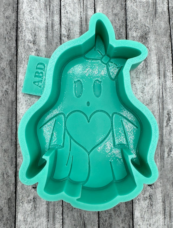 Valentine Ghost with Heart Freshie Silicone Mold