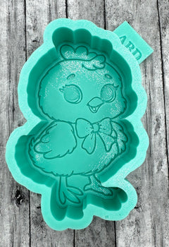 Baby Easter Chick Chicken with Bow Freshie Silicone Mold