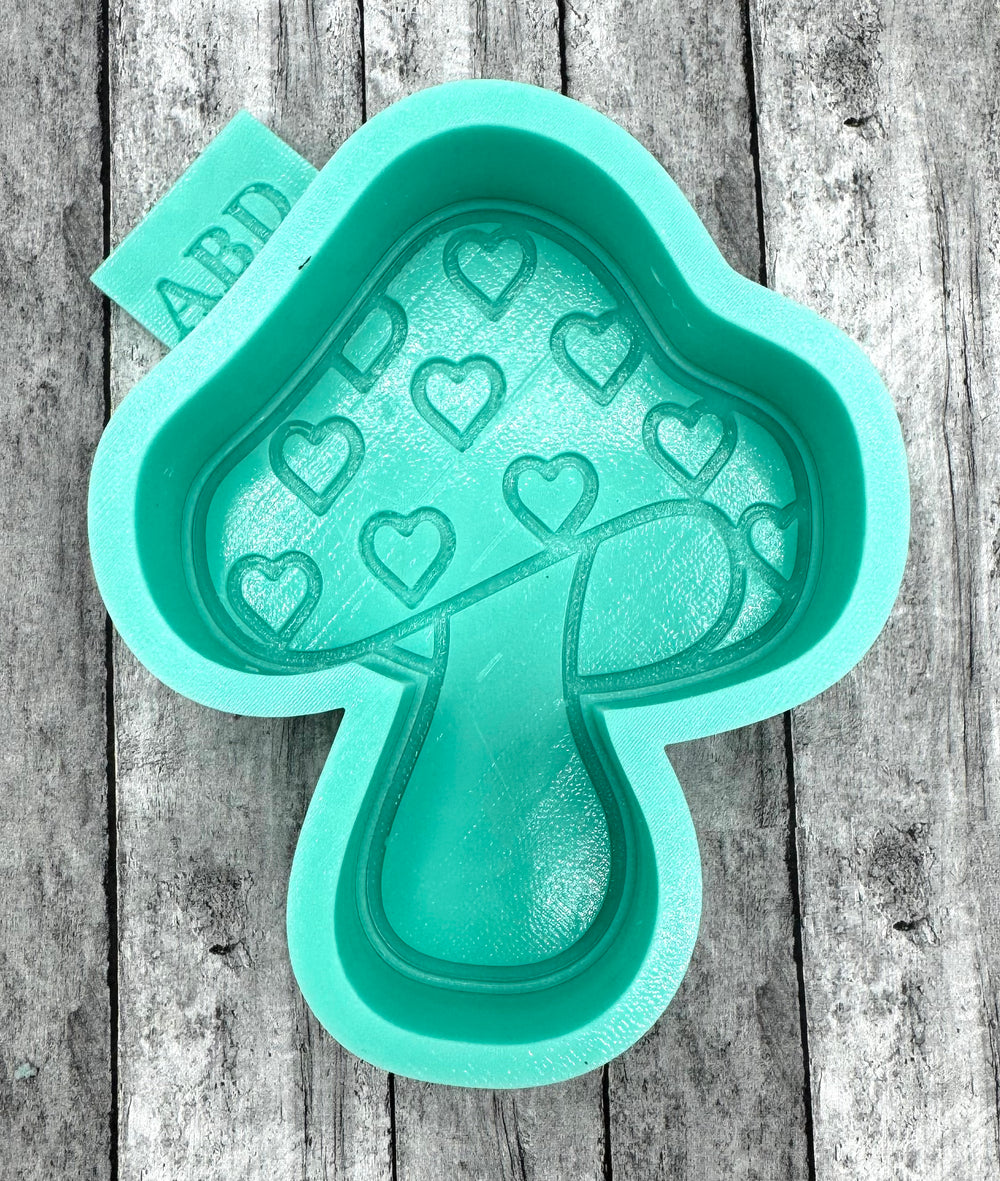 Mushroom with Heart Freshie Silicone Mold