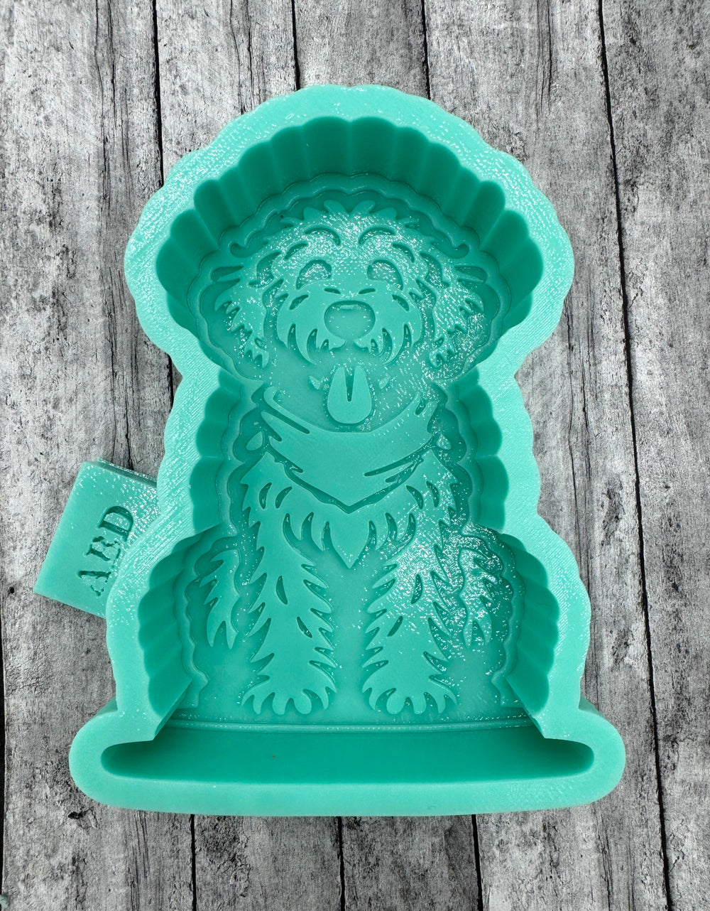 Full Golden Doodle Dog with Bandana Freshie Silicone Mold