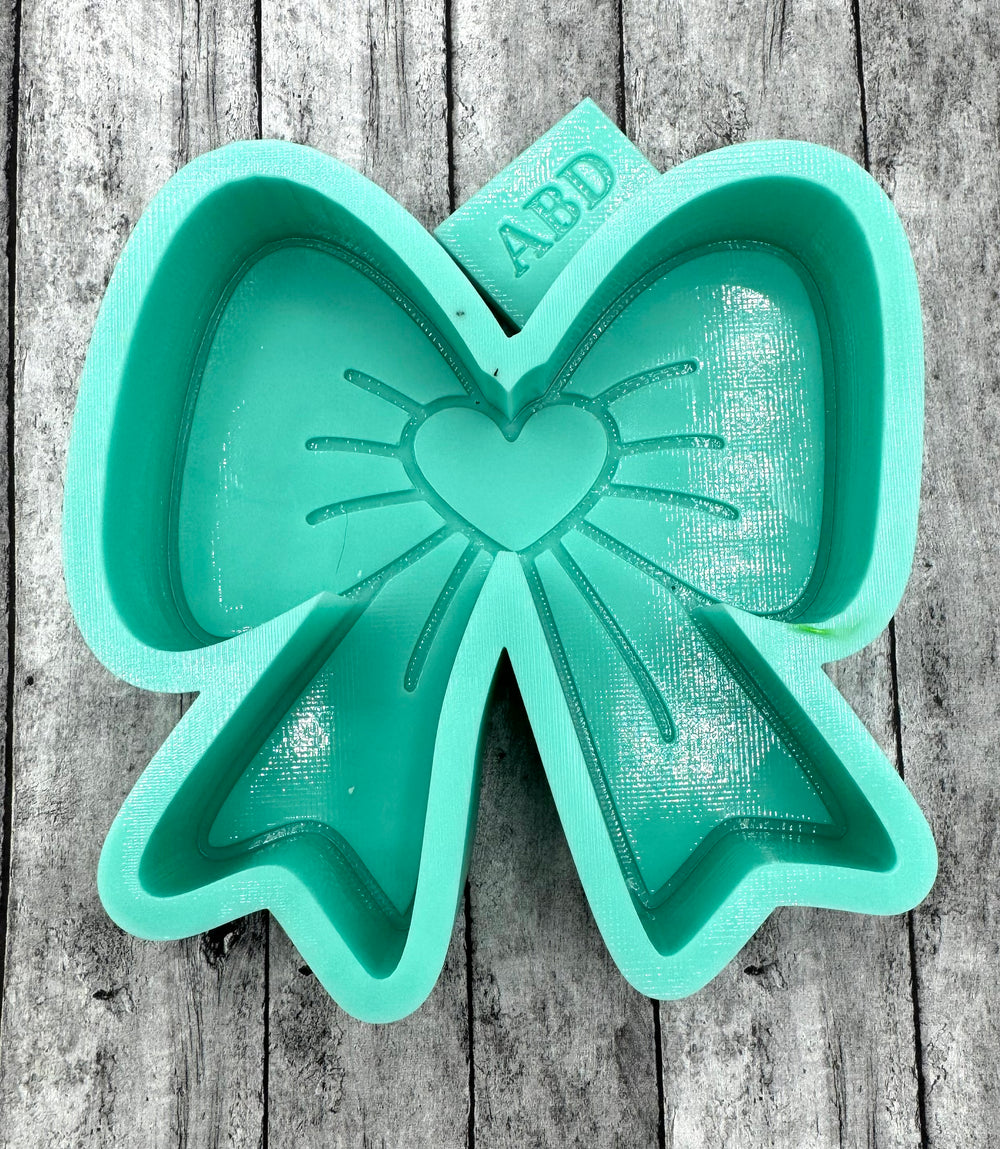 Bow with Heart Center Freshie Silicone Mold