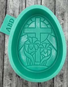 Easter Egg with Cross Stained Glass Freshie Silicone Mold