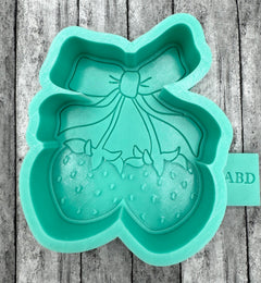 Strawberries with Bow Freshie Silicone Mold