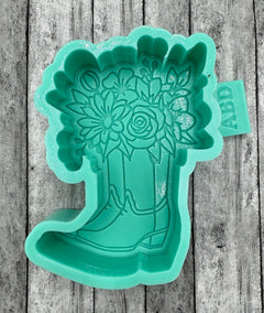 Western Boots with Flowers Freshie Silicone Mold