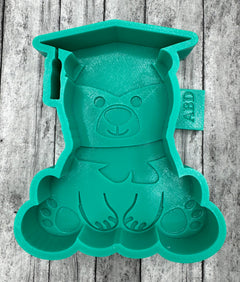 Graduation Polar Bear in Hat Freshie Silicone Mold