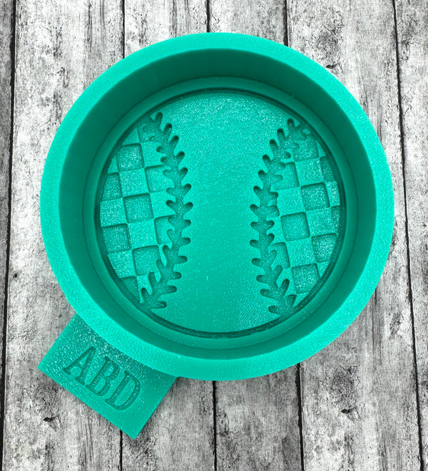 Checkered Baseball Softball Freshie Silicone Mold