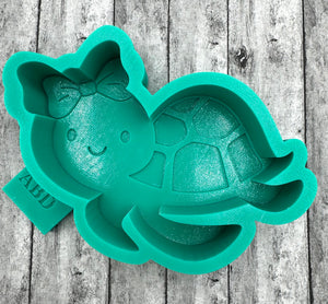 Sea Turtle with Bow Freshie Silicone Mold