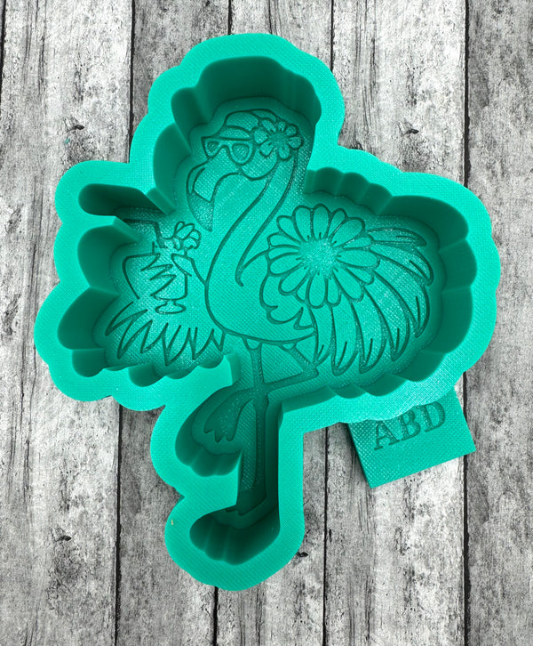 Flamingo with Flowers Freshie Silicone Mold