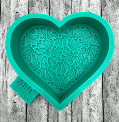 Mexican Talavera Heart Freshie Silicone Mold
