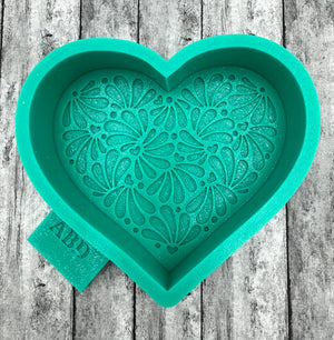 Mexican Talavera Heart Freshie Silicone Mold