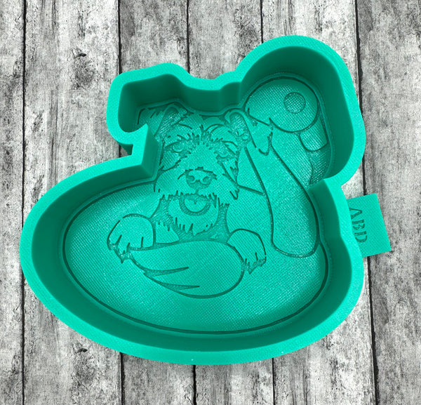 Terrier Schnauzer Dog on a Float Silicone Mold