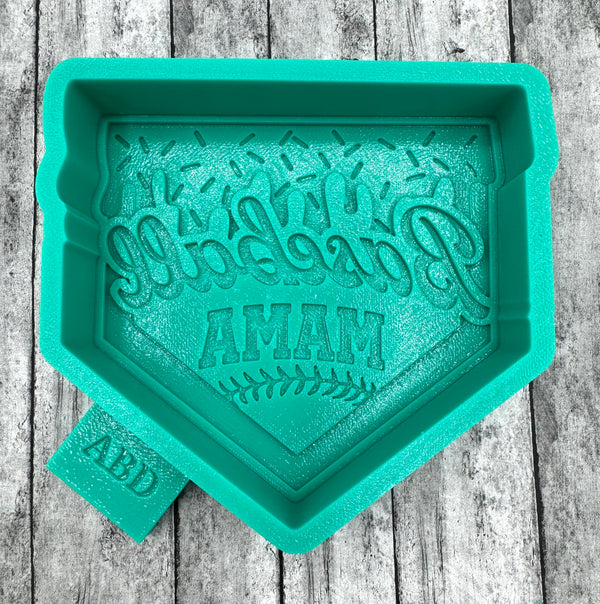Baseball Drip Home Plate Mama Freshie Silicone Mold