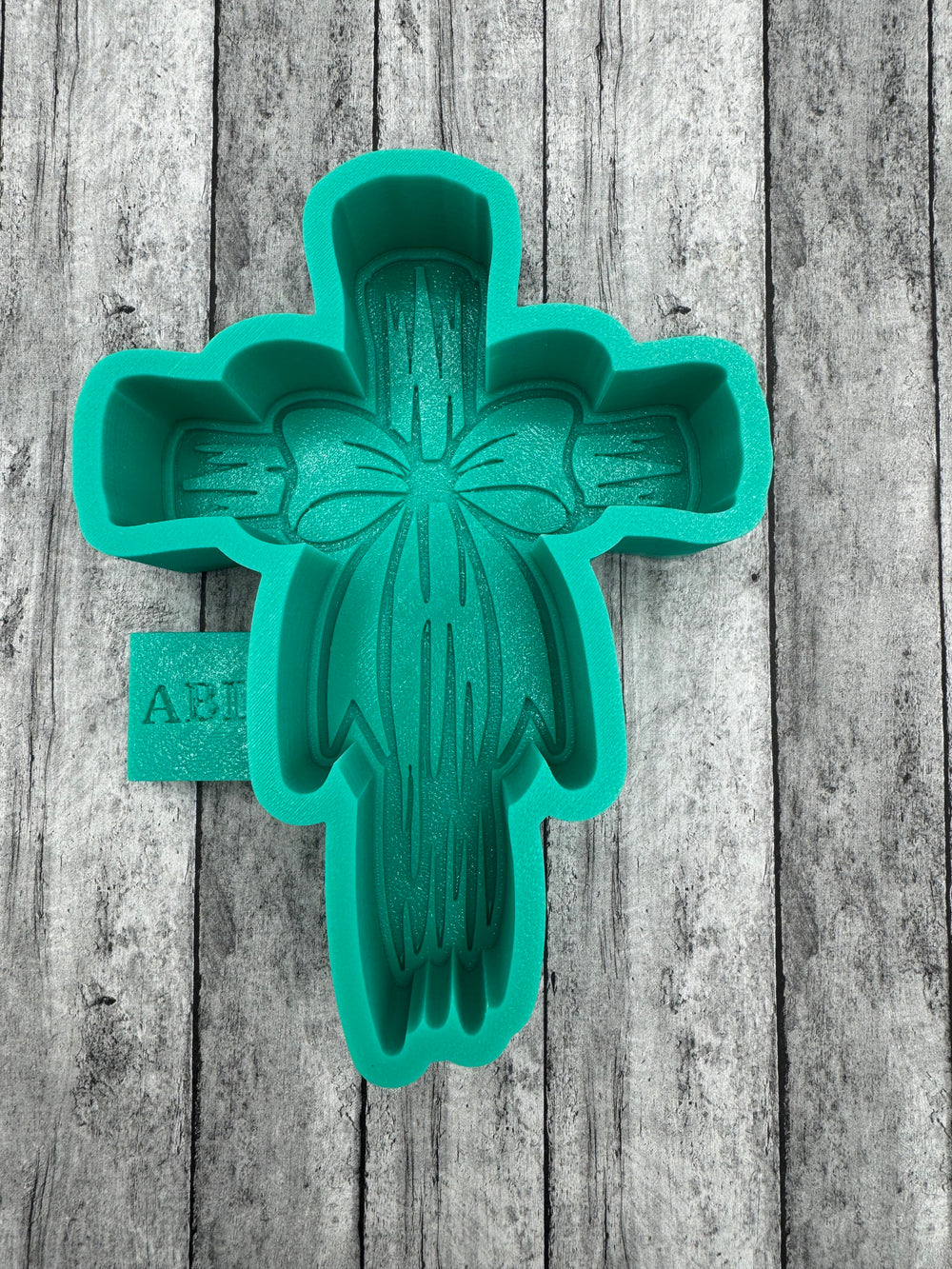 Wooden Cross with Bow Freshie Silicone Mold