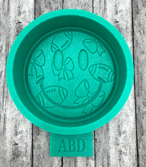Football & Bows Smiley Face Freshie Silicone Mold