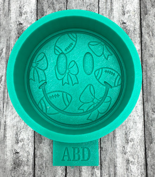 Football & Bows Smiley Face Freshie Silicone Mold