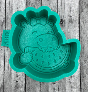 Hippo Eating Watermelon Silicone Mold