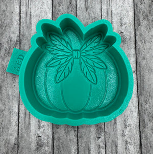 Pumpkin with Feather Bow Silicone Mold
