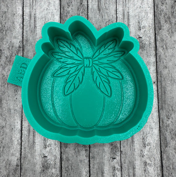 Pumpkin with Feather Bow Silicone Mold