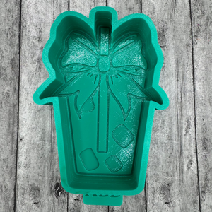 Cup with Bow, Straw and Ice Cubes Freshie Silicone Mold