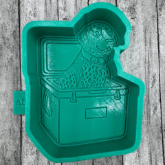 German Shorthair in a Cooler