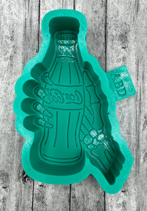 Skeleton Holding Coca Cola Bottle Freshie Mold