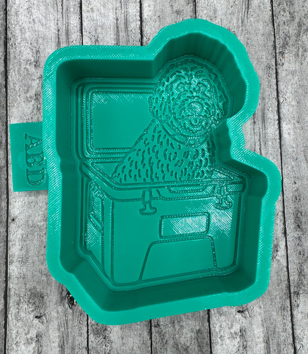Golden Doodle in a Cooler Freshie Silicone Mold